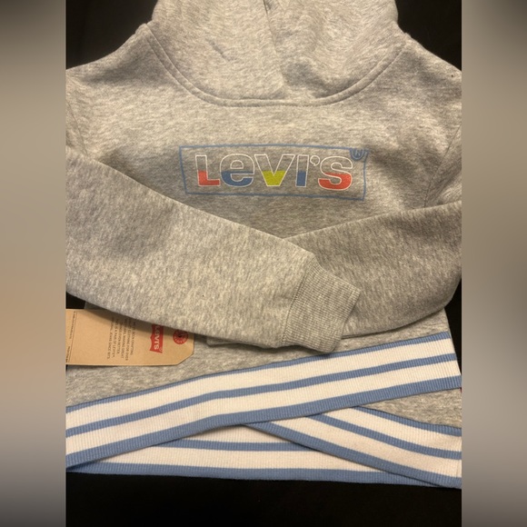 Girls 3T Levi's® Lightweight Fleece Crossover Hem Logo Hoodie-NWT - Picture 8 of 9